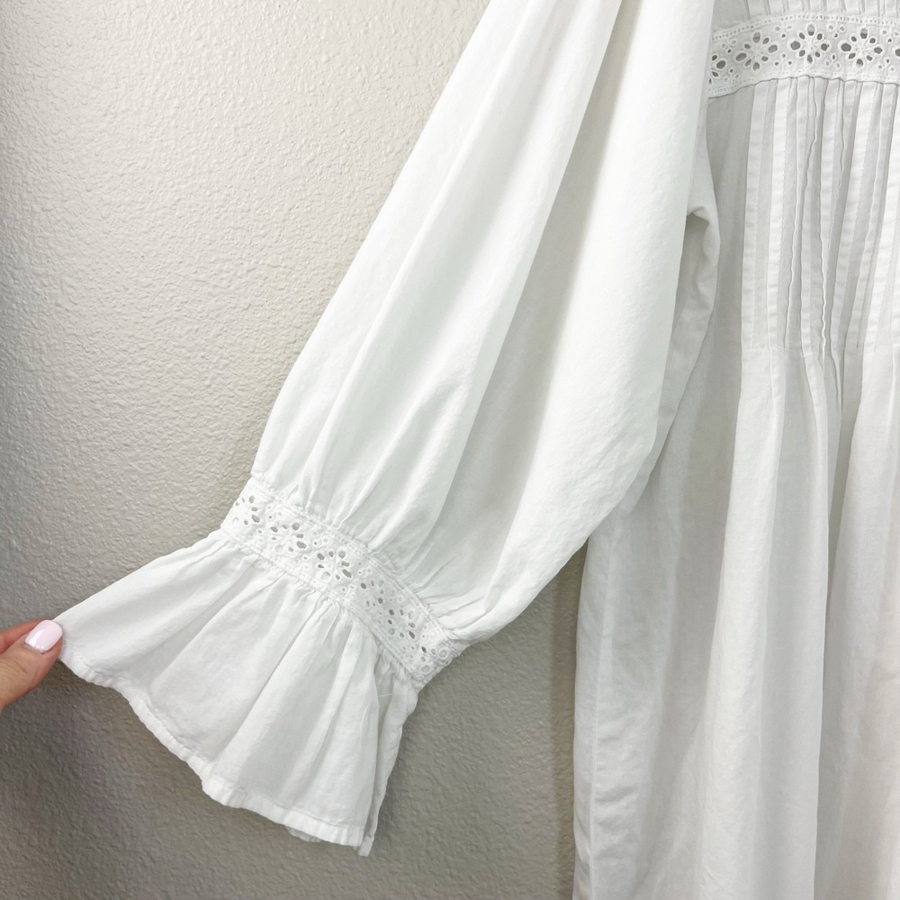 Vintage White Cotton Lace Nightgown Boho Romantic Free Size by Powell Craft - Picture 6 of 12